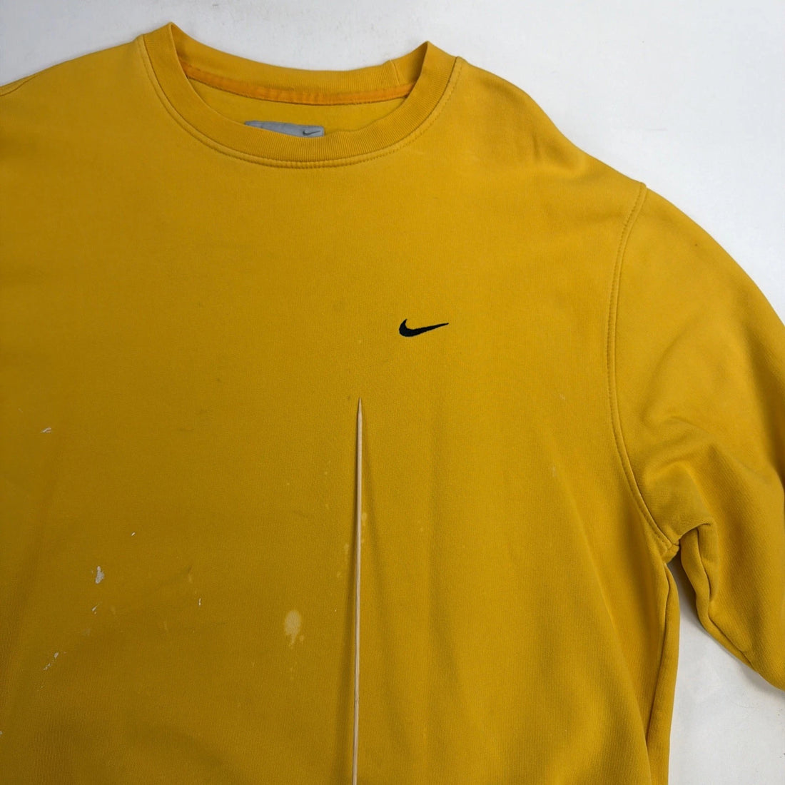 Vintage Nike Crewneck Sweatshirt Size Large Yellow Embroidered Swoosh