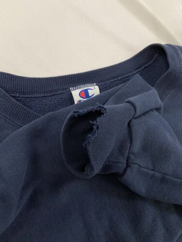 Vintage Champion Blank Sweatshirt Crewneck Size XL Tall Blue 90s