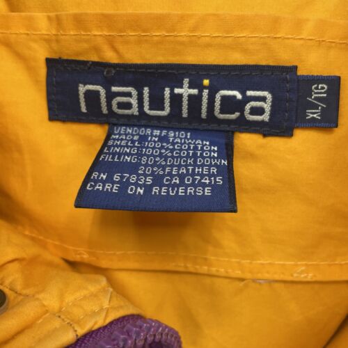 Vintage J-Class Nautica Challenge Puffer Jacket Size XL Down Insulated