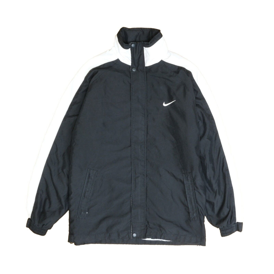 Vintage Nike Windbreaker Light Jacket Size Medium Black Embroidered Swoosh