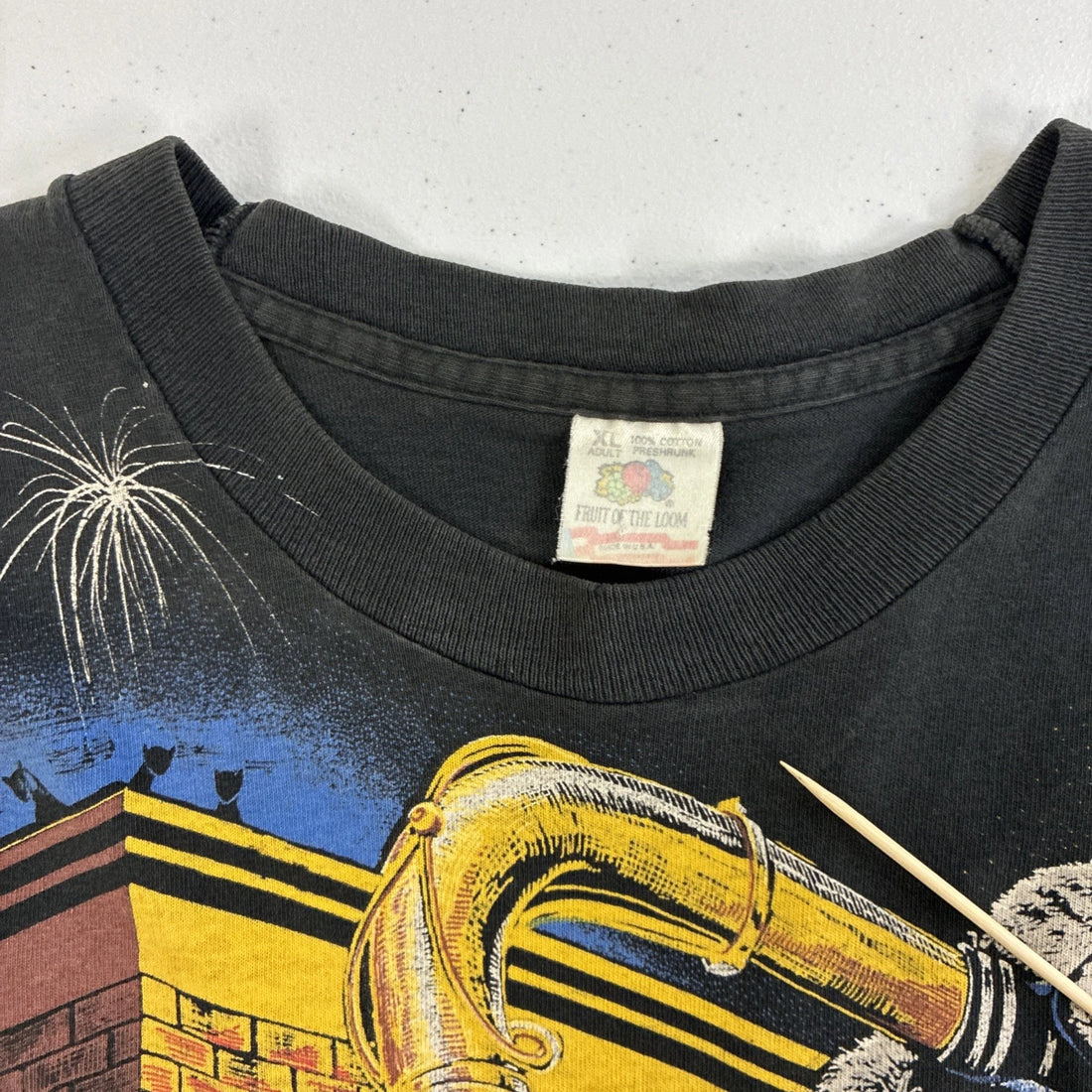 Vintage Jazz Bulldog T-Shirt Size XL All Over Print 90s