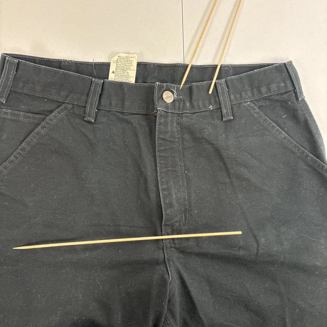 Carhartt Canvas Carpenter Work Pants Size 34 X 32 Black