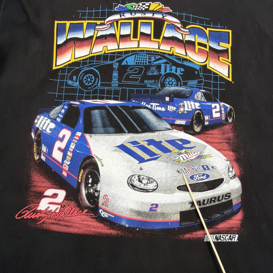 Vintage Rusty Wallace Racing T-Shirt Size XL NASCAR