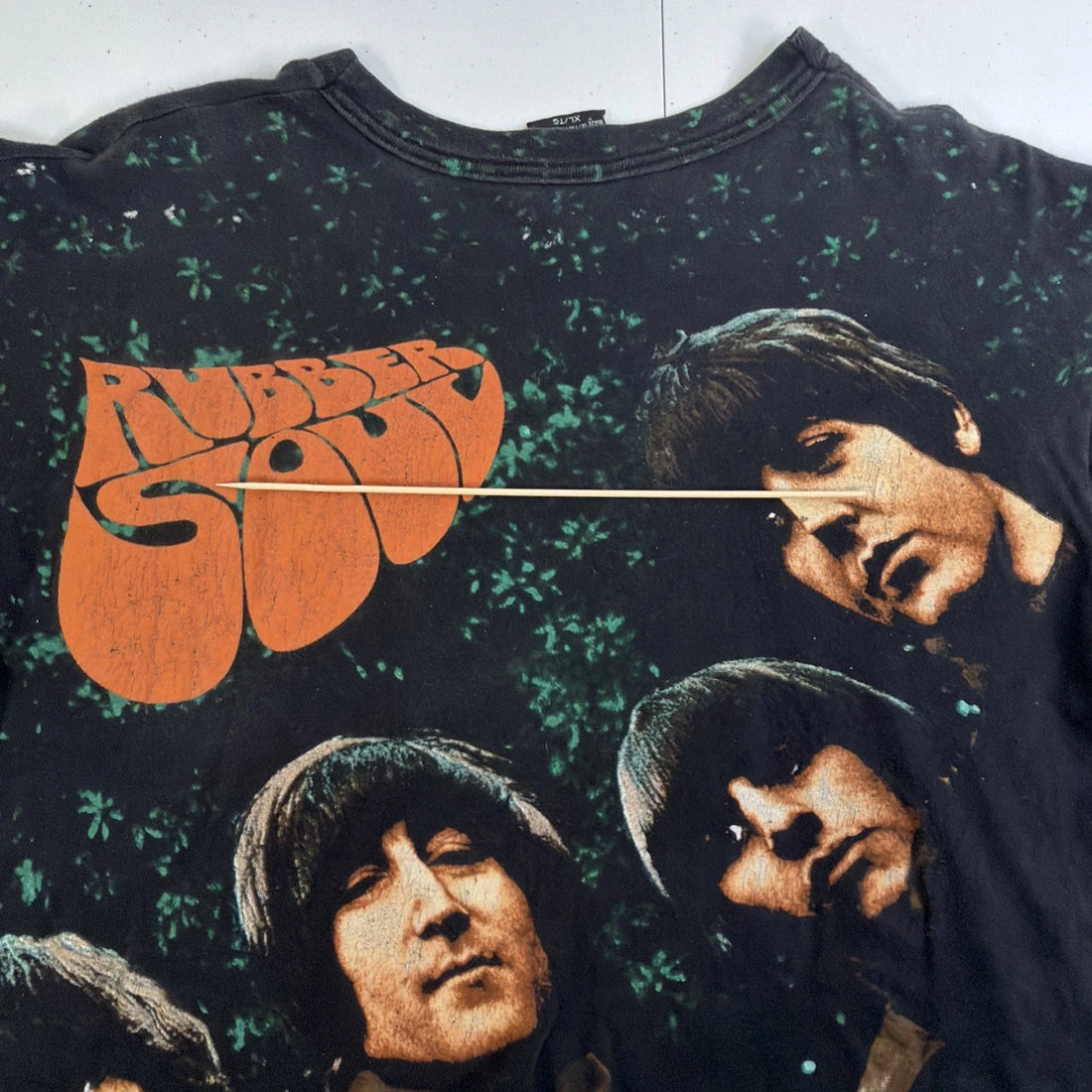 Vintage The Beatles Rubber Soul T-Shirt Size XL All Over Print 90s