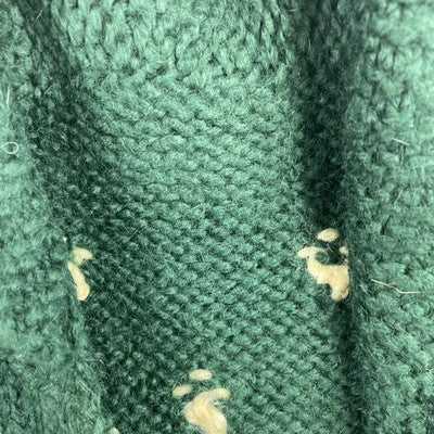 Vintage Snowflake Wool Cowichan Cardigan Sweater Size Medium Fair Isle Green