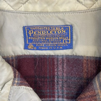 Vintage Pendleton Wool Lodge Button Up Shirt Size Large