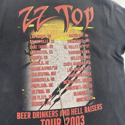 Vintage ZZ Top Beer Drinkers Hell Raisers Giant T-Shirt Size Large 2003
