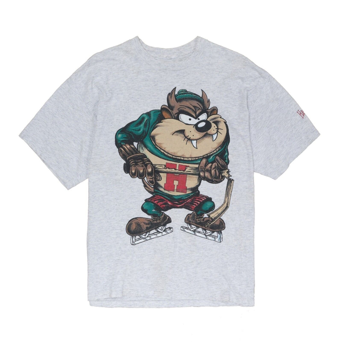 Vintage Taz Hockey T-Shirt Size XL Gray Looney Tunes