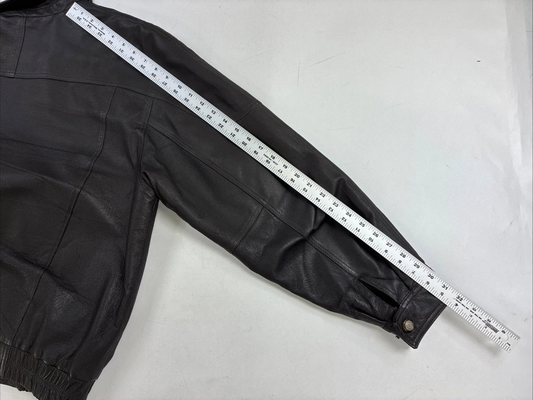 David Taylor Leather Bomber Jacket Size Medium