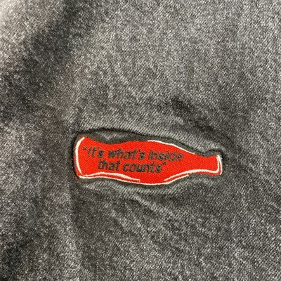 Vintage Coca Cola It's What's Inside That Counts Denim Bomber Jacket XL Coke