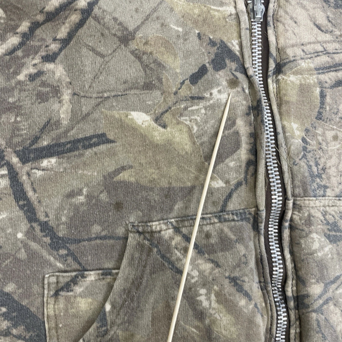Pro Action Tree Camo Full Zip Sweatshirt Hoodie Size 2XL Cropped