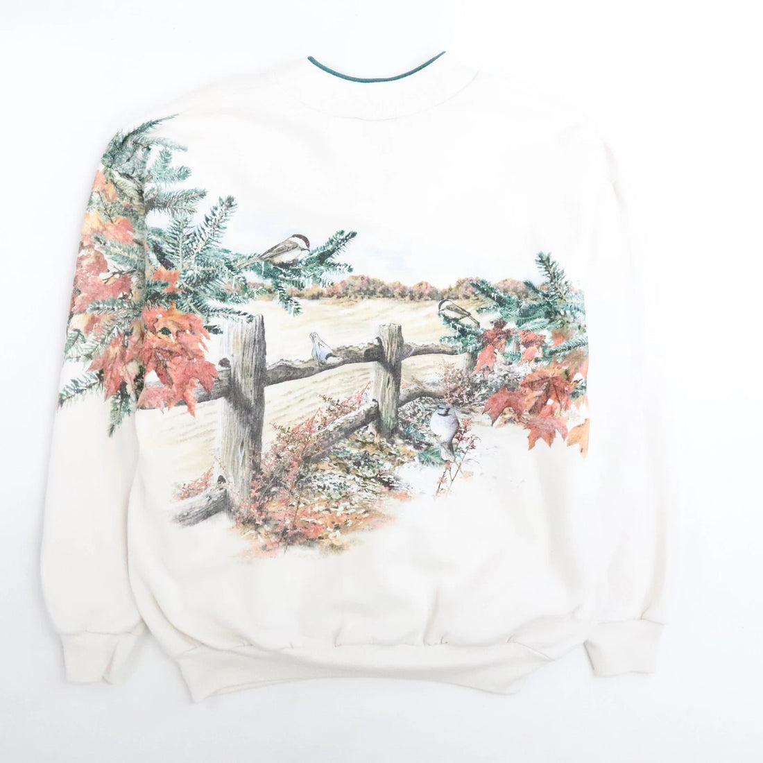 Vintage Art Unlimited Cardinal Bird Farm House Sweatshirt Size Medium Nature