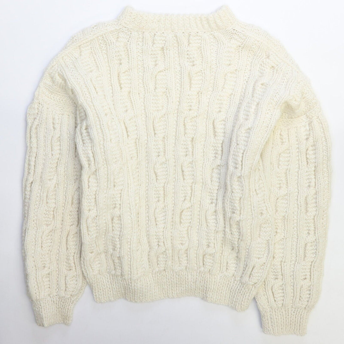 Vintage Fisherman Cable Wool Knit Crewneck Sweater Size Medium