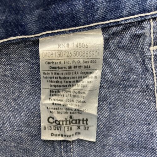 Carhartt Denim Jeans Carpenter Work Pants Size 36 X 32 Dungaree Fit