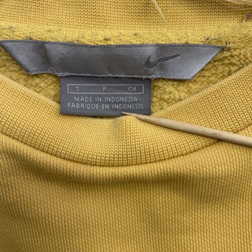 Vintage Nike Crewneck Sweatshirt Size Small Yellow Embroidered Swoosh