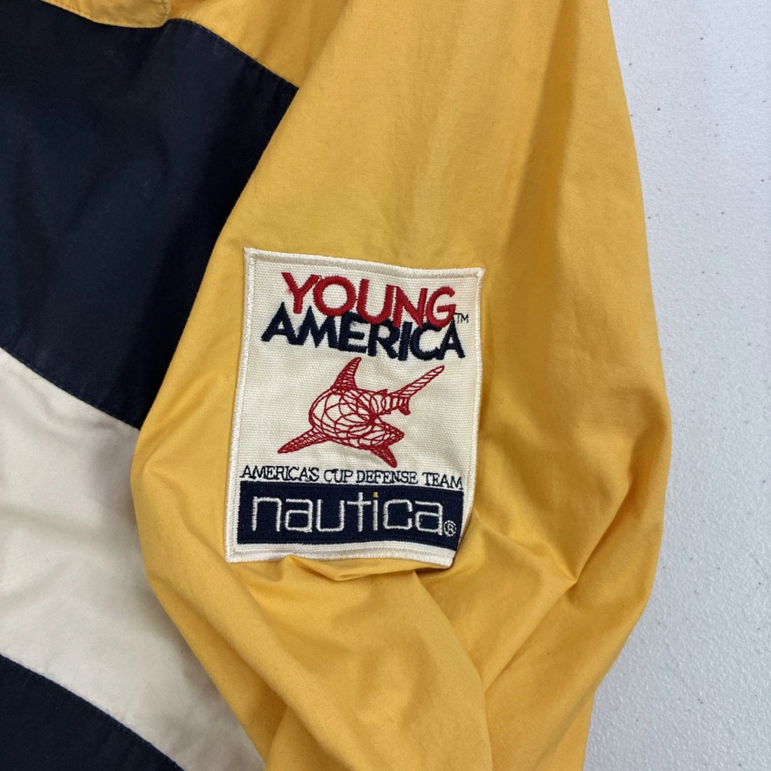 Vintage Nautica Young America Cup Defense Team Bomber Jacket Striped Sailing XL