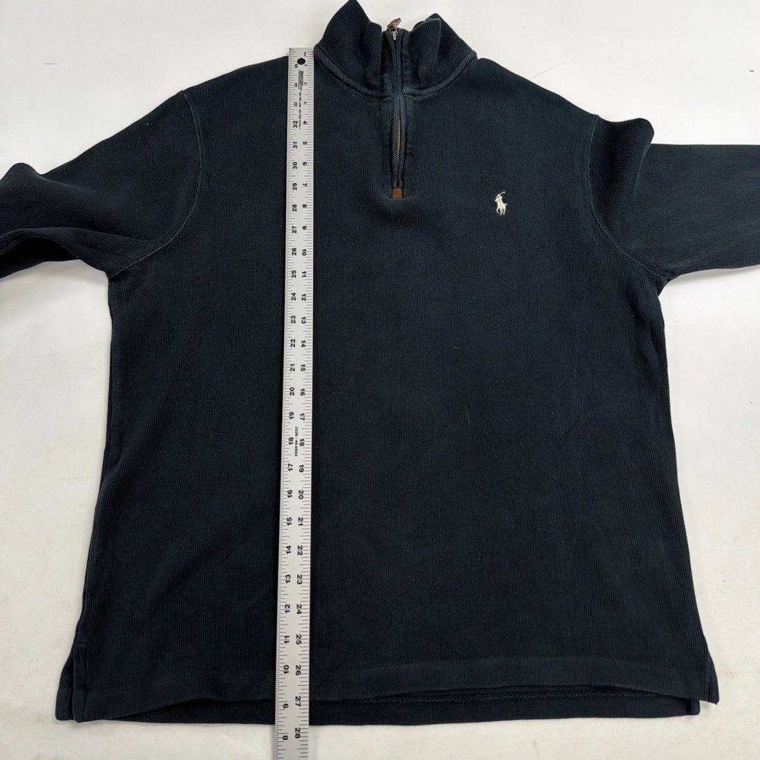 Vintage Polo Ralph Lauren 1/4 Zip Pullover Sweater Size Large Black