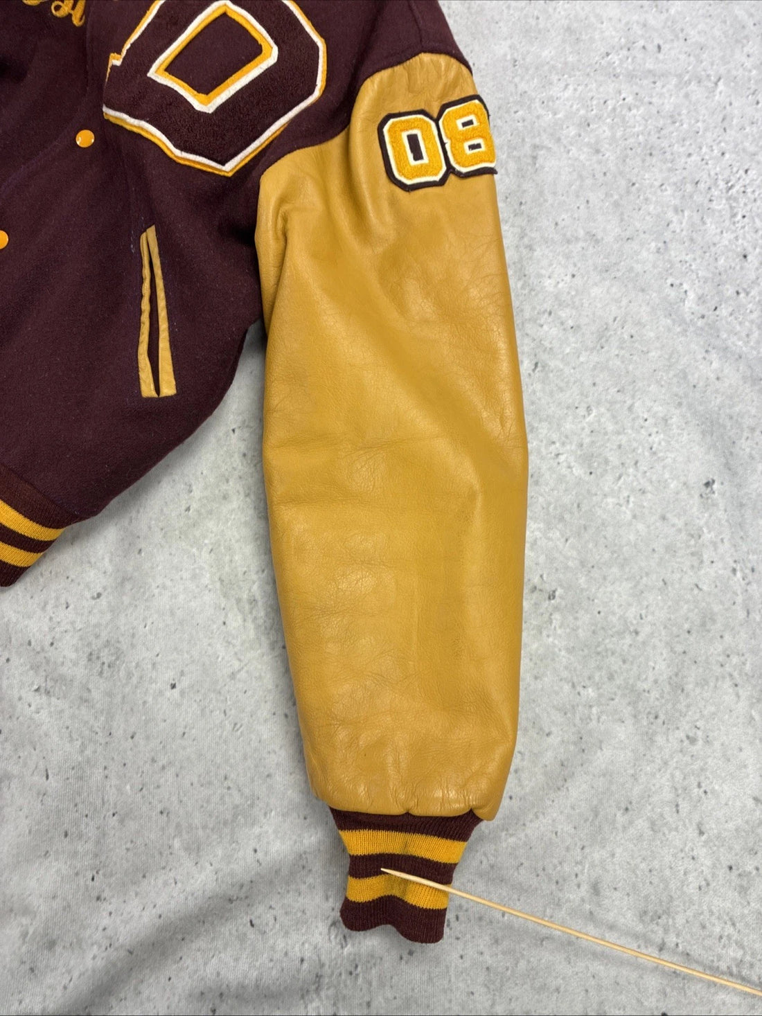 Vintage Dexter Dreadnaughts Soccer Leather Wool Varsity Letterman Jacket Small