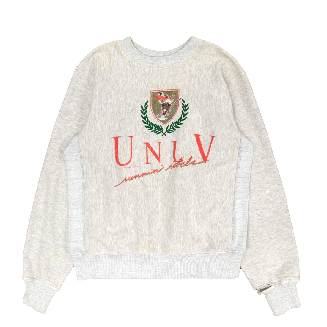 Vintage UNLV Running Rebels Sweatshirt Crewneck Size Large Gray