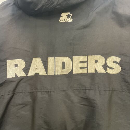 Vintage Oakland Raiders Starter Puffer Jacket Size Large 90s NFL