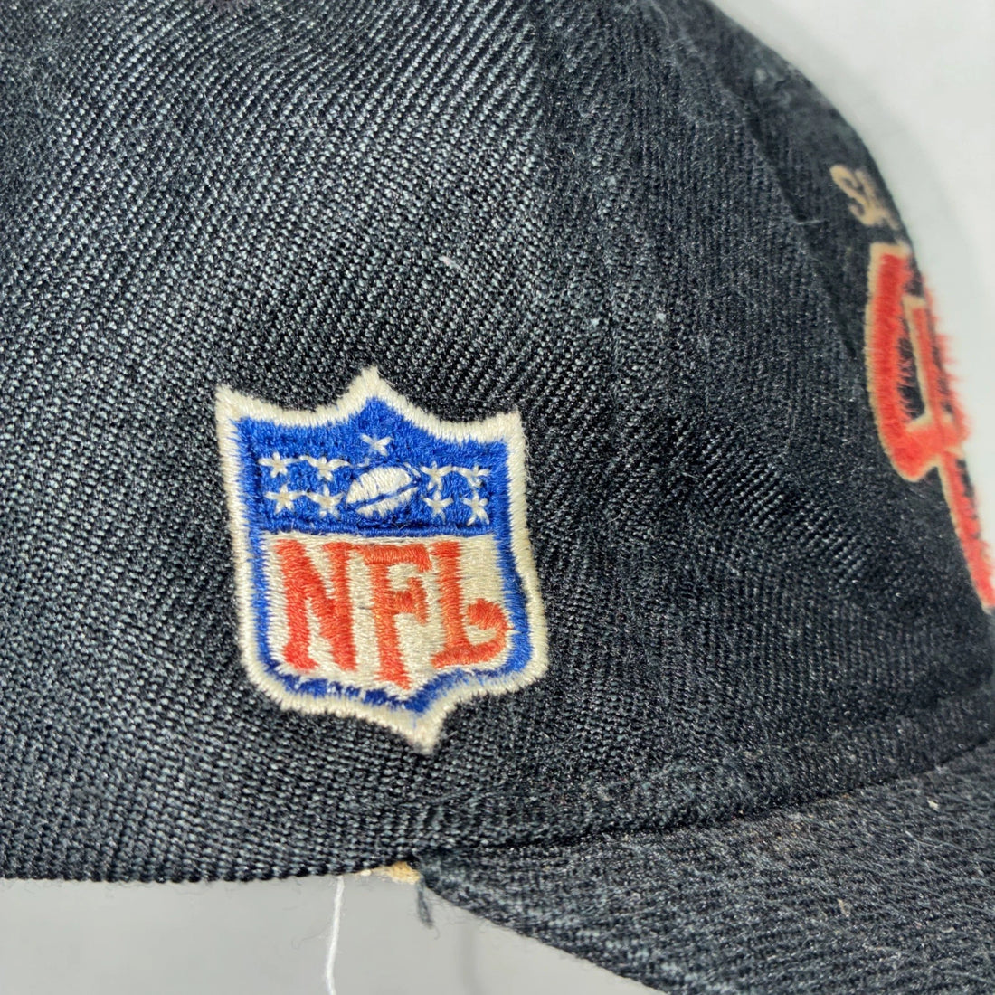 Vintage San Francisco 49ers Script Wool Snapback Hat Cap OSFA Black Dome 90s NFL