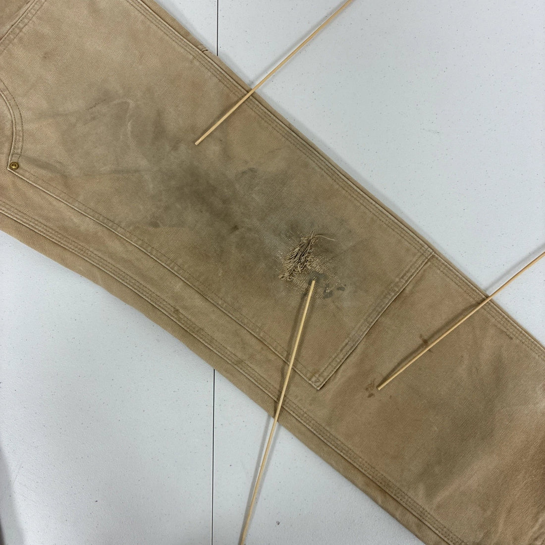 Carhartt Canvas Carpenter Double Knee Work Pants Size 32 X 32 Brown
