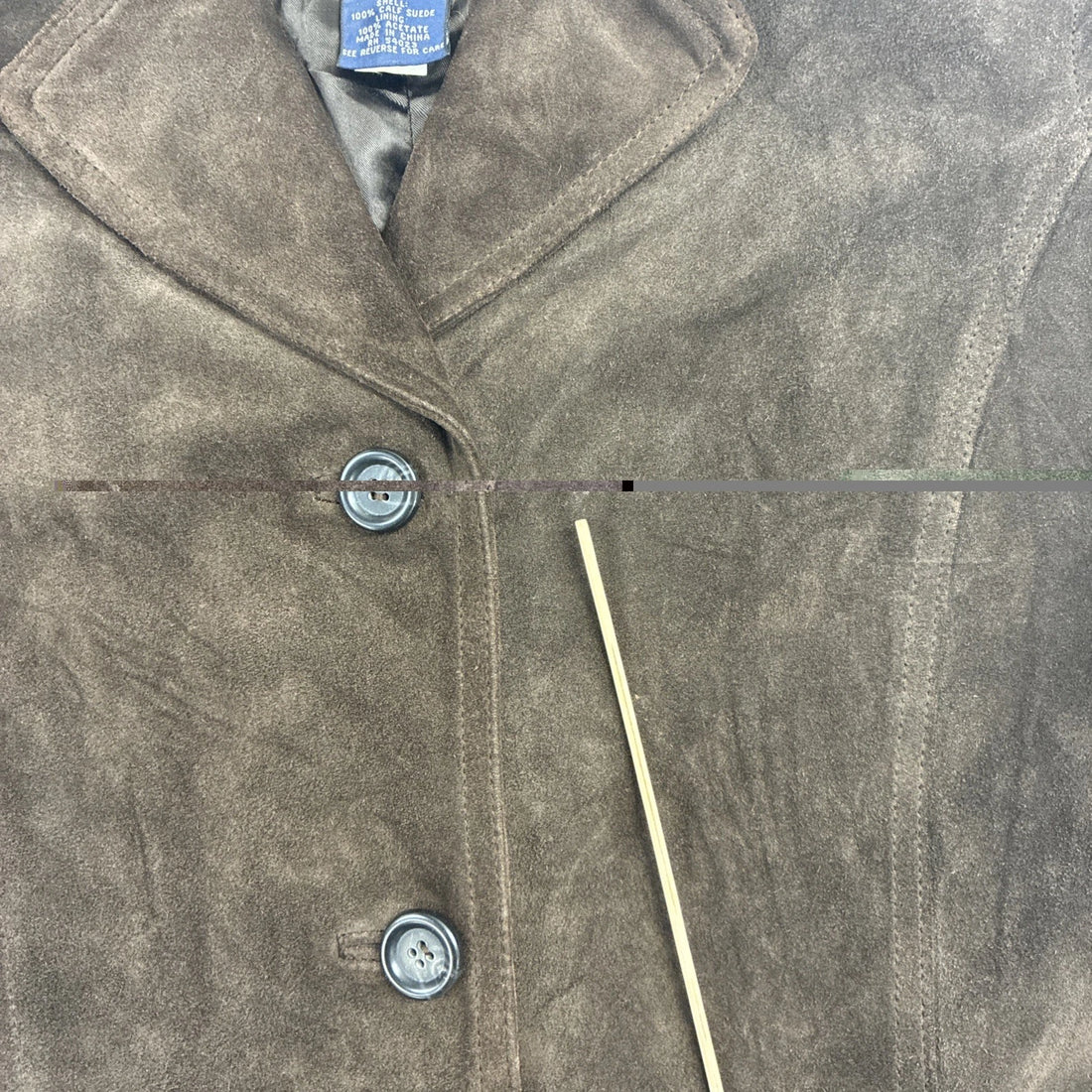 GAP Leather Suede Coat Jacket Size Medium Brown
