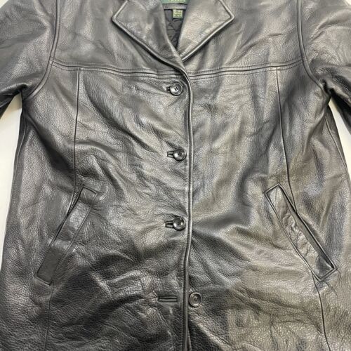 Vintage Danier Leather Coat Jacket Size Medium Black