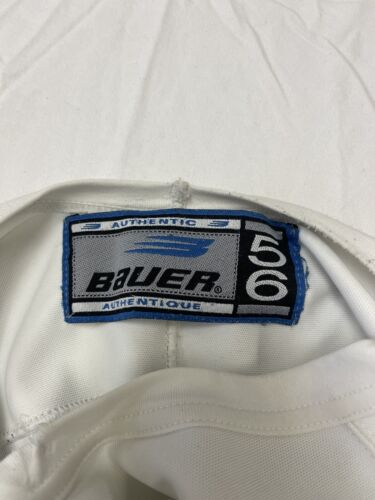 Vintage OHL Authentic Practice Bauer Hockey Jersey Size 56 White Fight Strap