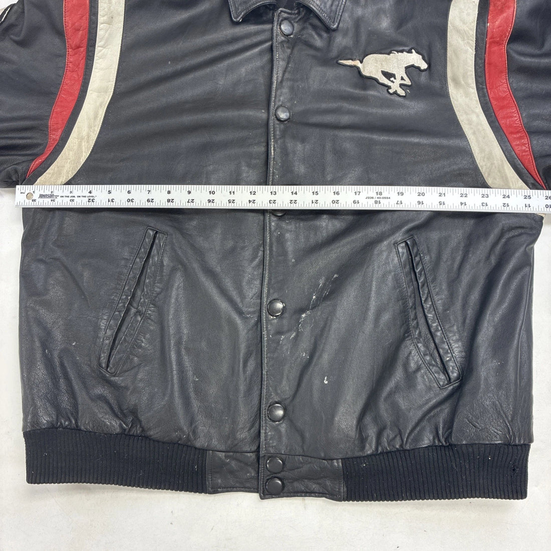 Vintage Calgary Stampeders Puma Leather Varsity Jacket Size XL CFL