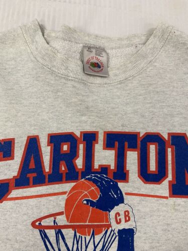 Vintage Carlton Bulldogs Basketball Sweatshirt Crewneck Size XL Gray 9 Throwback Vault