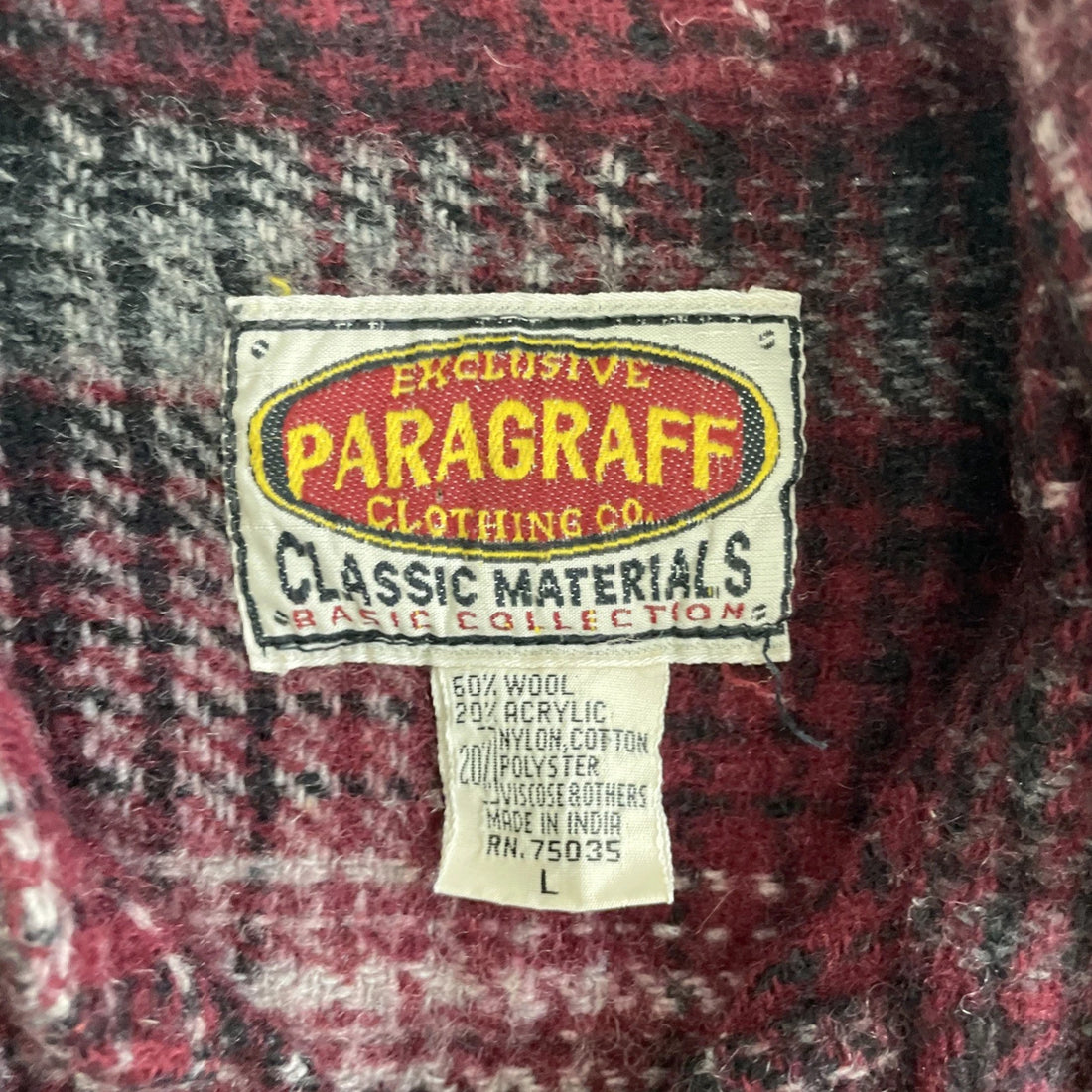 Vintage Paragraff Wool Button Up Shirt Size Large