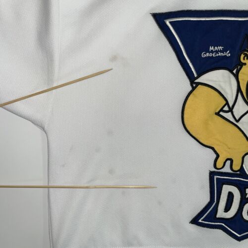 Vintage The Simpsons Homer D'Oh Hockey Jersey Size Large Cartoon TV Show 2003