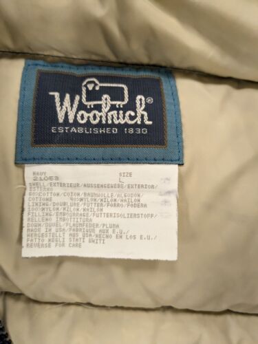 Vintage Woolrich Puffer Vest Jacket Size Large Blue Down Insulated