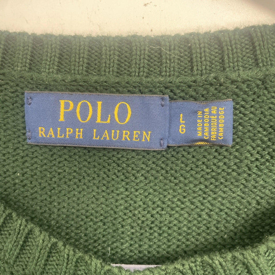 Vintage Polo Ralph Lauren Knit Sweater Size Large Green