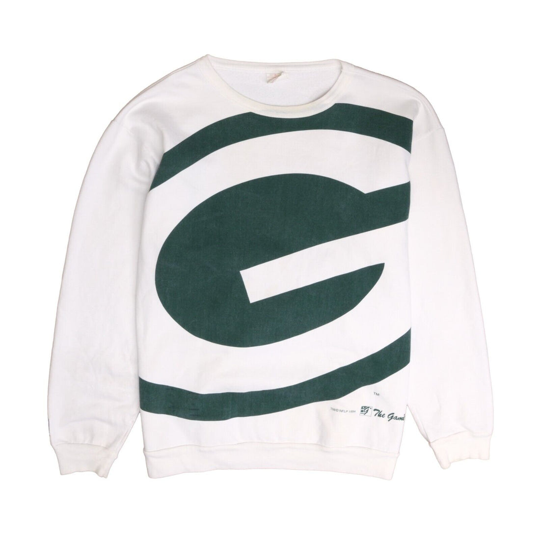 Vintage Green Bay Packers Big Logo AOP Sweatshirt Crewneck Size XL 1994 90s NFL