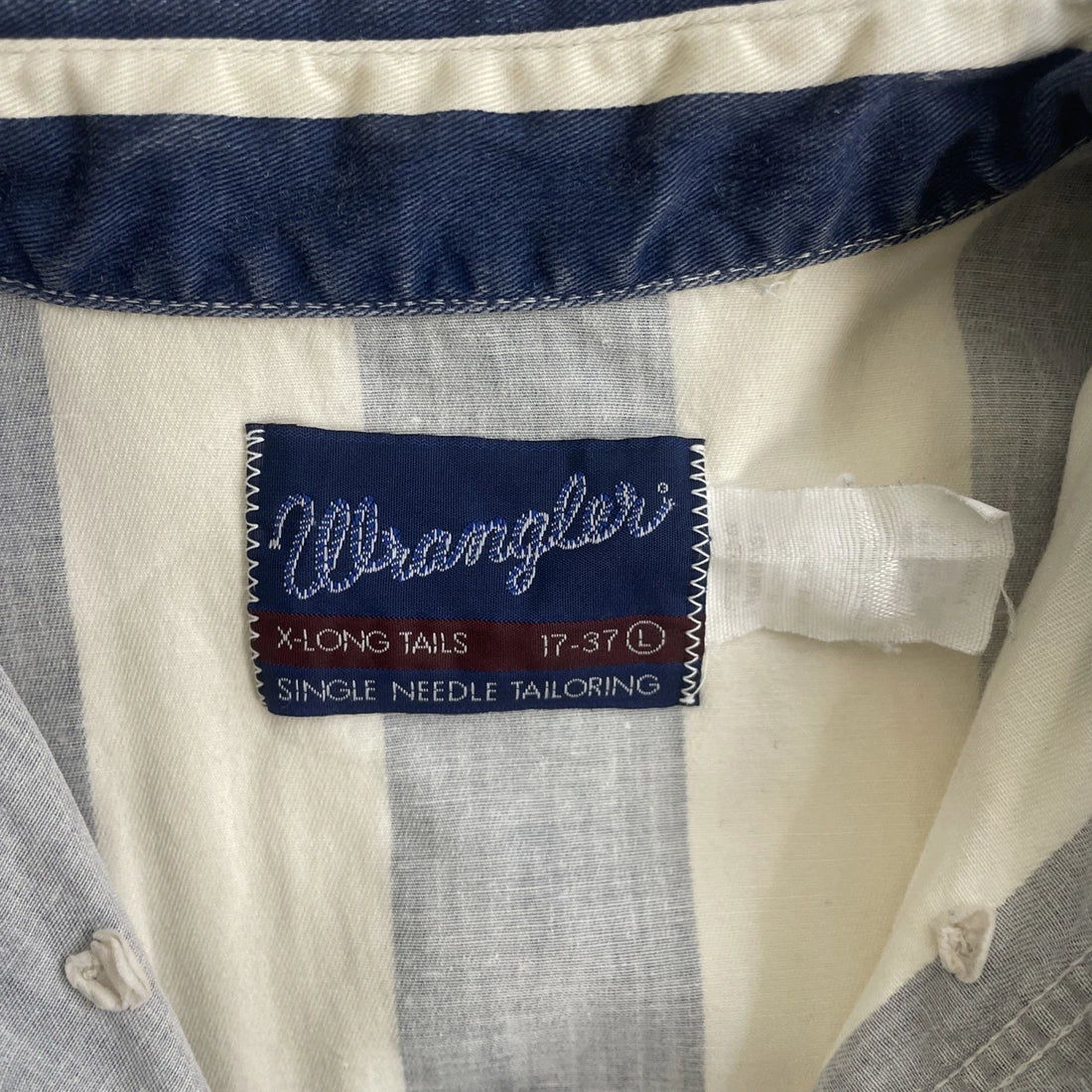 Vintage Wrangler Western Striped Button Up Shirt Size Large