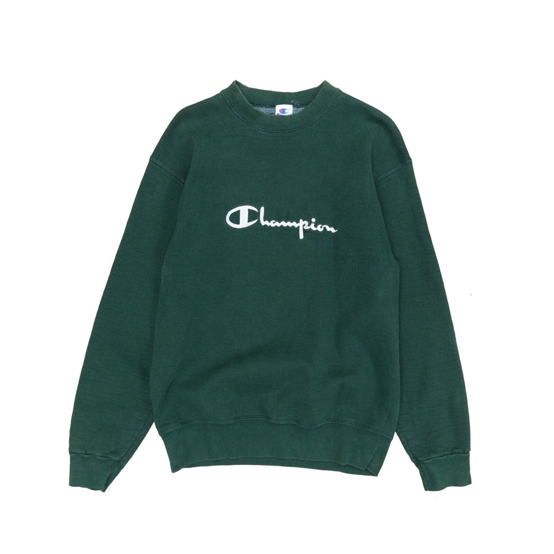 Vintage Champion Spell Out Sweatshirt Crewneck Size Large Green Embroidered