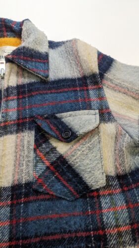 Vintage Sears Wearmaster Wool Coat Jacket Size Large Plaid