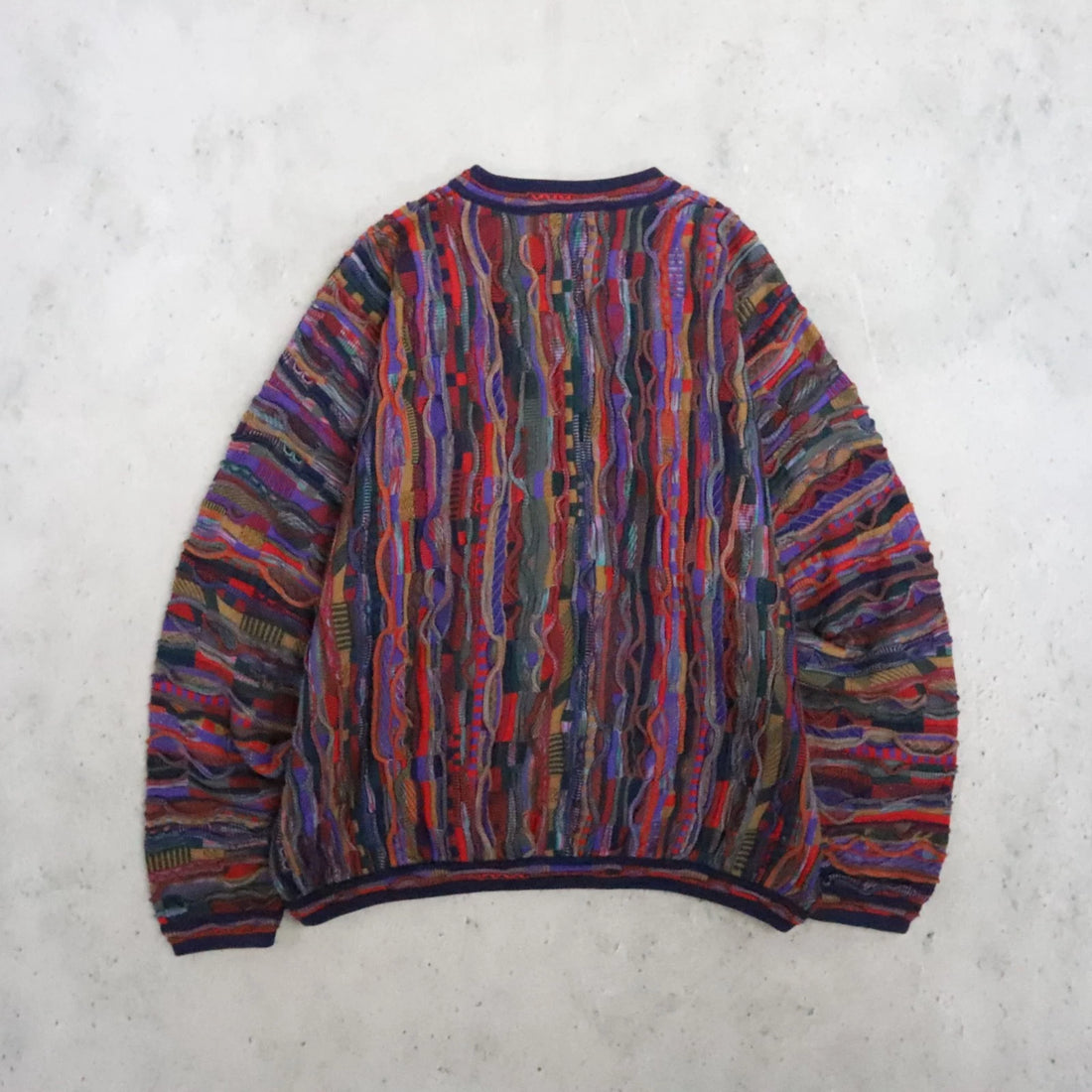 Vintage Tundra 3D Knit Crewneck Sweater Size Large 90s