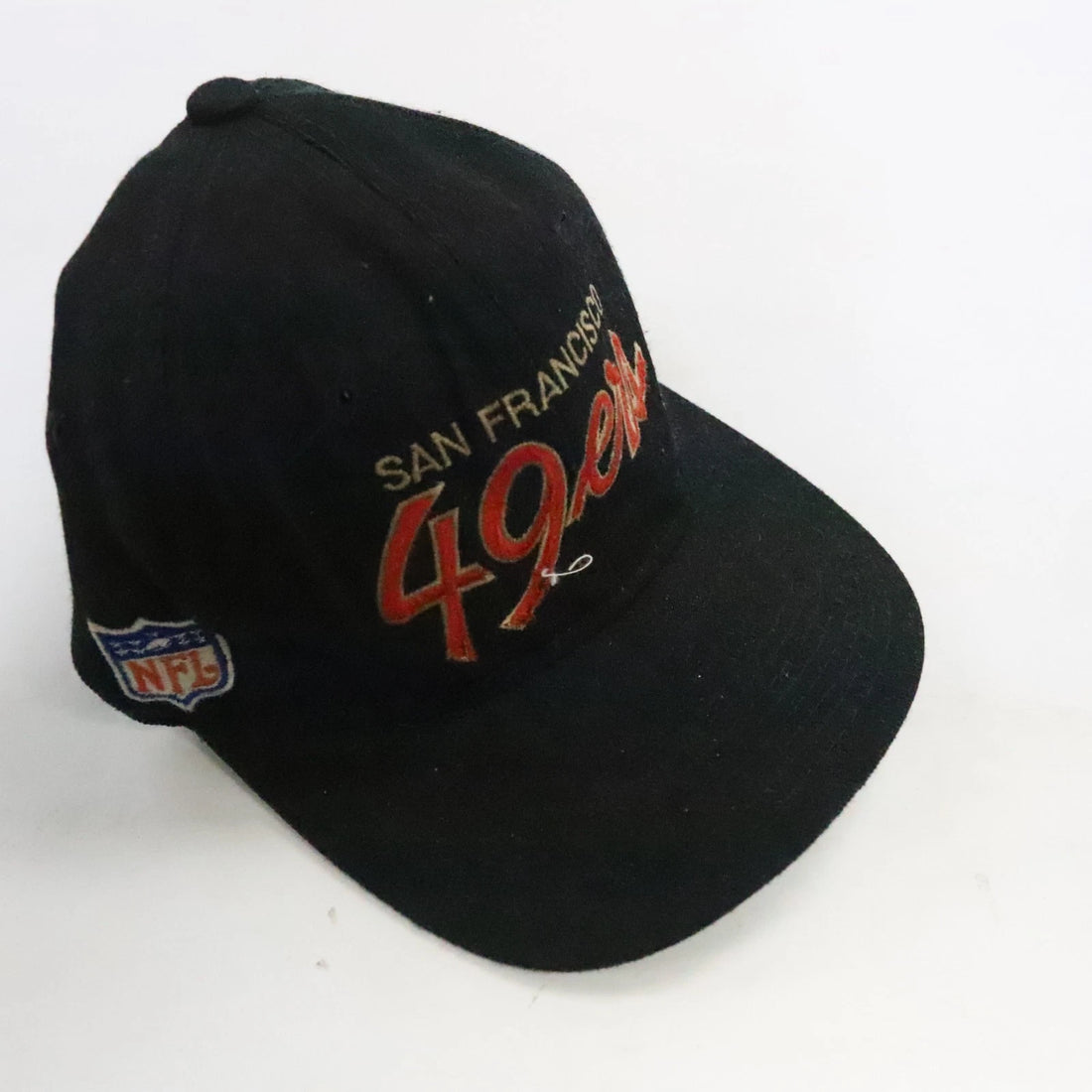 Vintage San Francisco 49ers Script Wool Snapback Hat Cap OSFA Black Dome 90s NFL