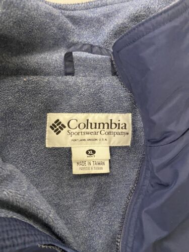 Vintage Columbia Bomber Jacket Size XL Blue Fleece Lined