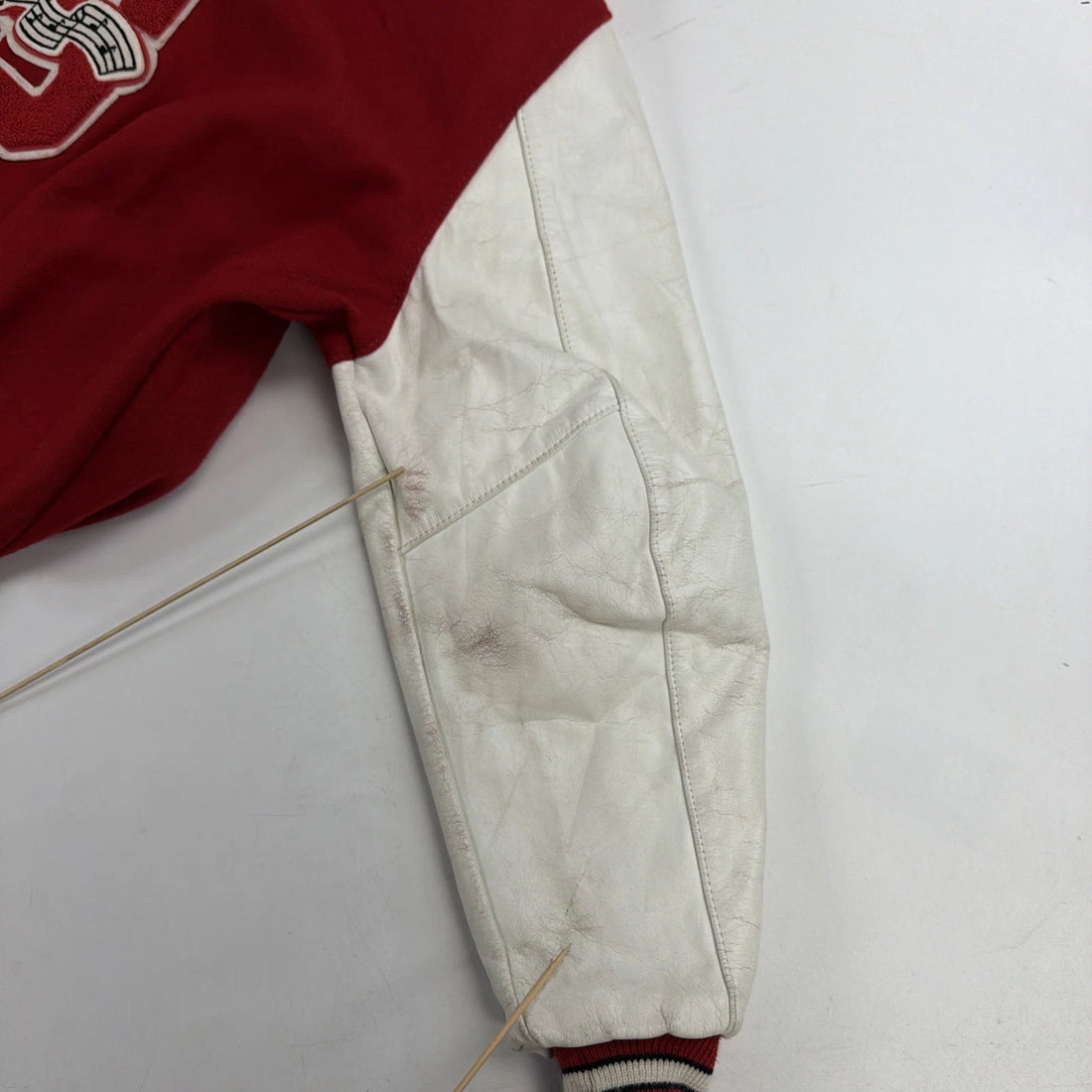 Vintage Marching Band DeLong Leather Wool Varsity Letterman Jacket Size 44
