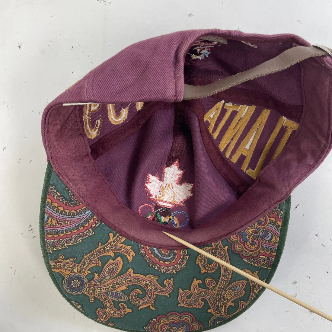 Vintage Summer Olympics Atlanta 1996 Hat Cap OSFA Suede Brim 90s