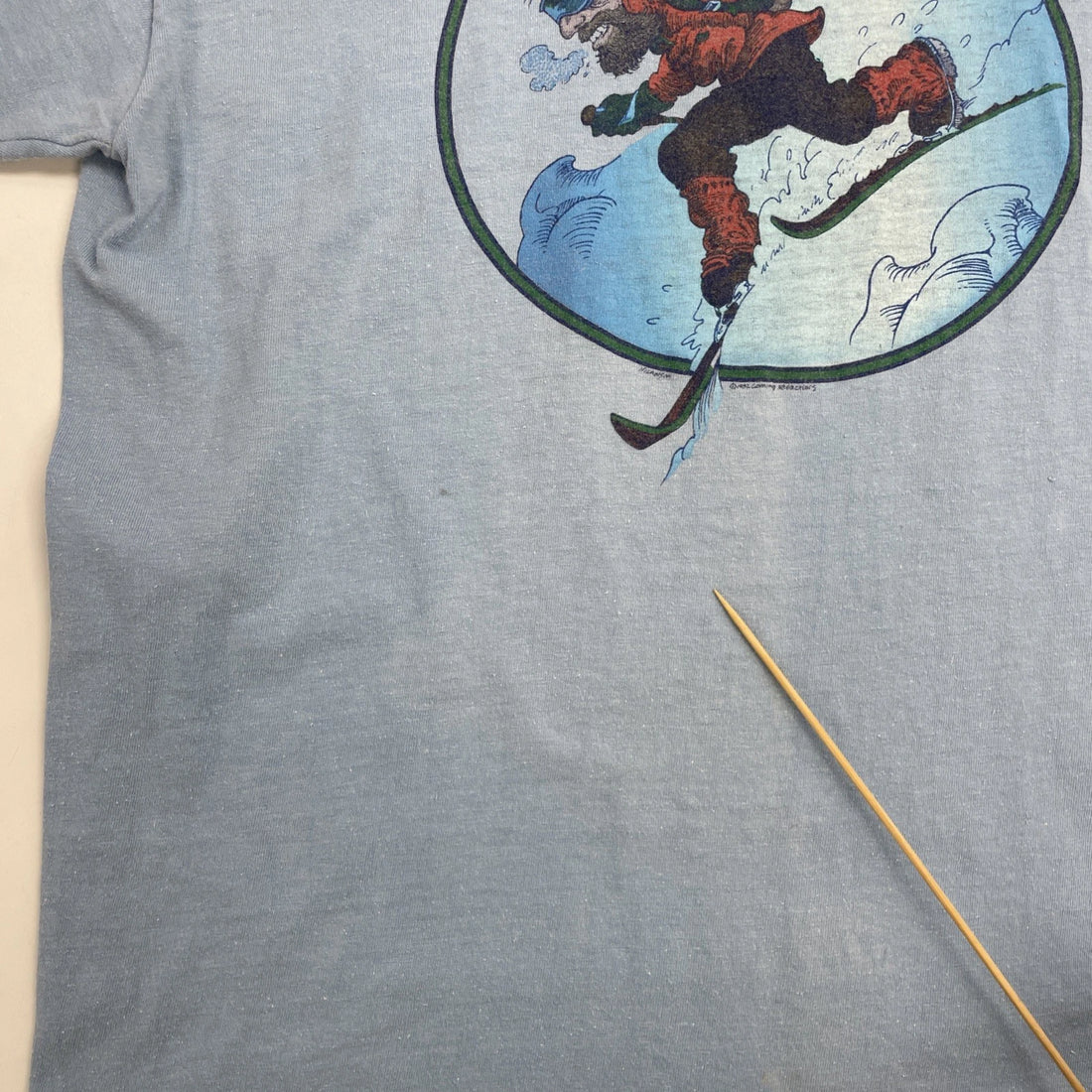 Vintage Ski Caricature T-Shirt Size Large 90s