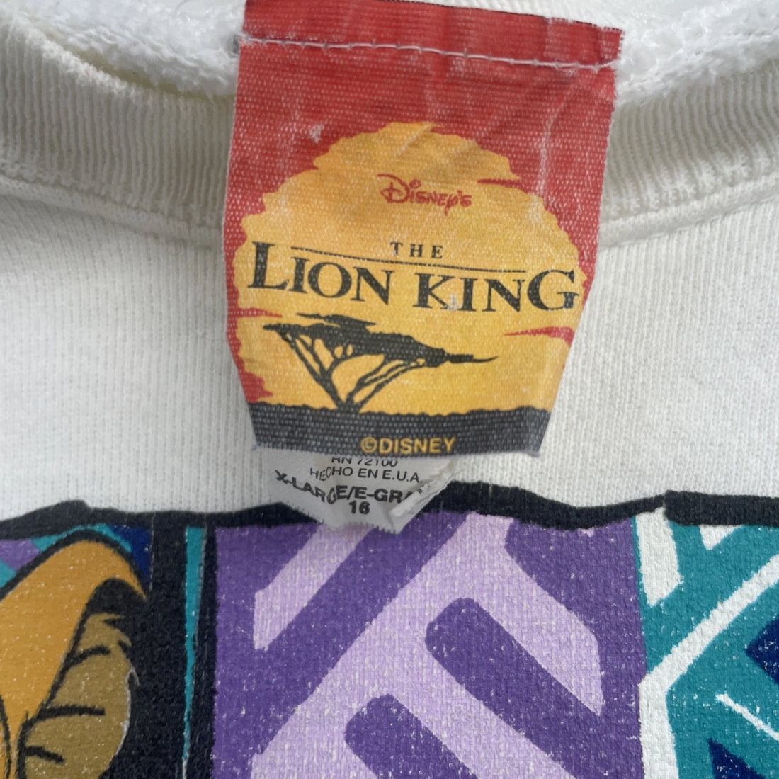 Vintage The Lion King Disney Crewneck Sweatshirt Youth Size XL