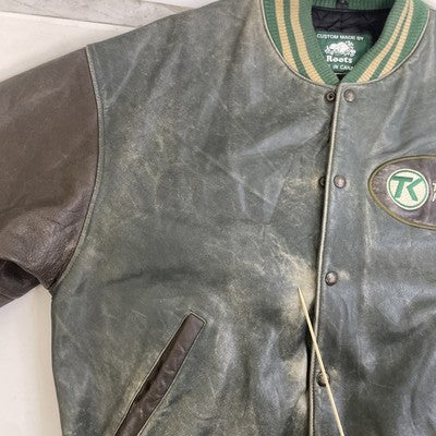 Vintage Thomson Kernaghan Roots Canada Leather Varsity Jacket Size XL