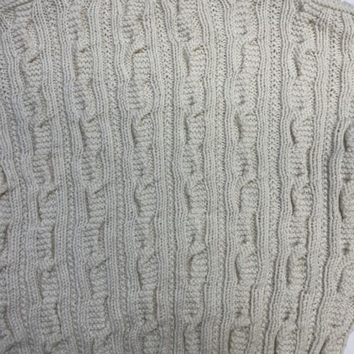 Vintage Fisherman Cable Wool Knit Crewneck Sweater Size Medium