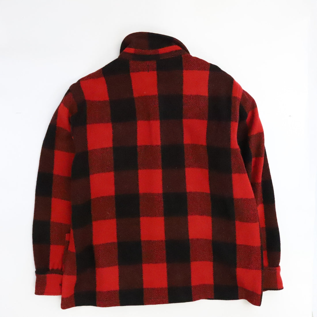 Vintage L.L. Bean Wool Shirt Jacket Size XL Red Buffalo Plaid