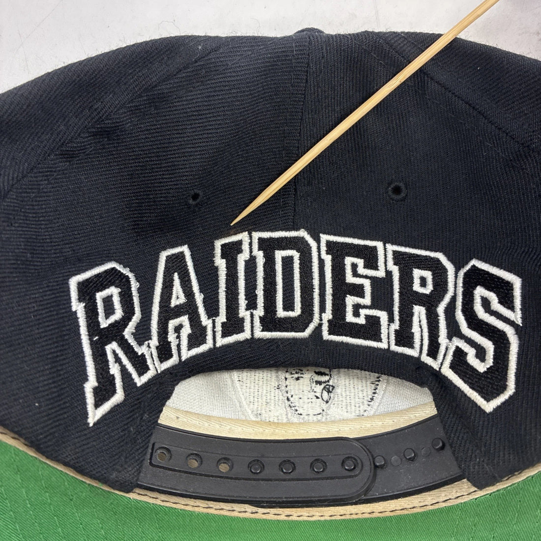 Vintage Los Angeles Oakland Raiders Blockhead American Needle Snapback Hat NFL